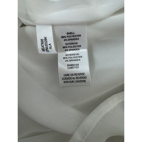 Size Small CALVIN KLEIN WHITE BELL SLEEVE LINED BLOUSE Top Shirt Spring Summer - Picture 6 of 7